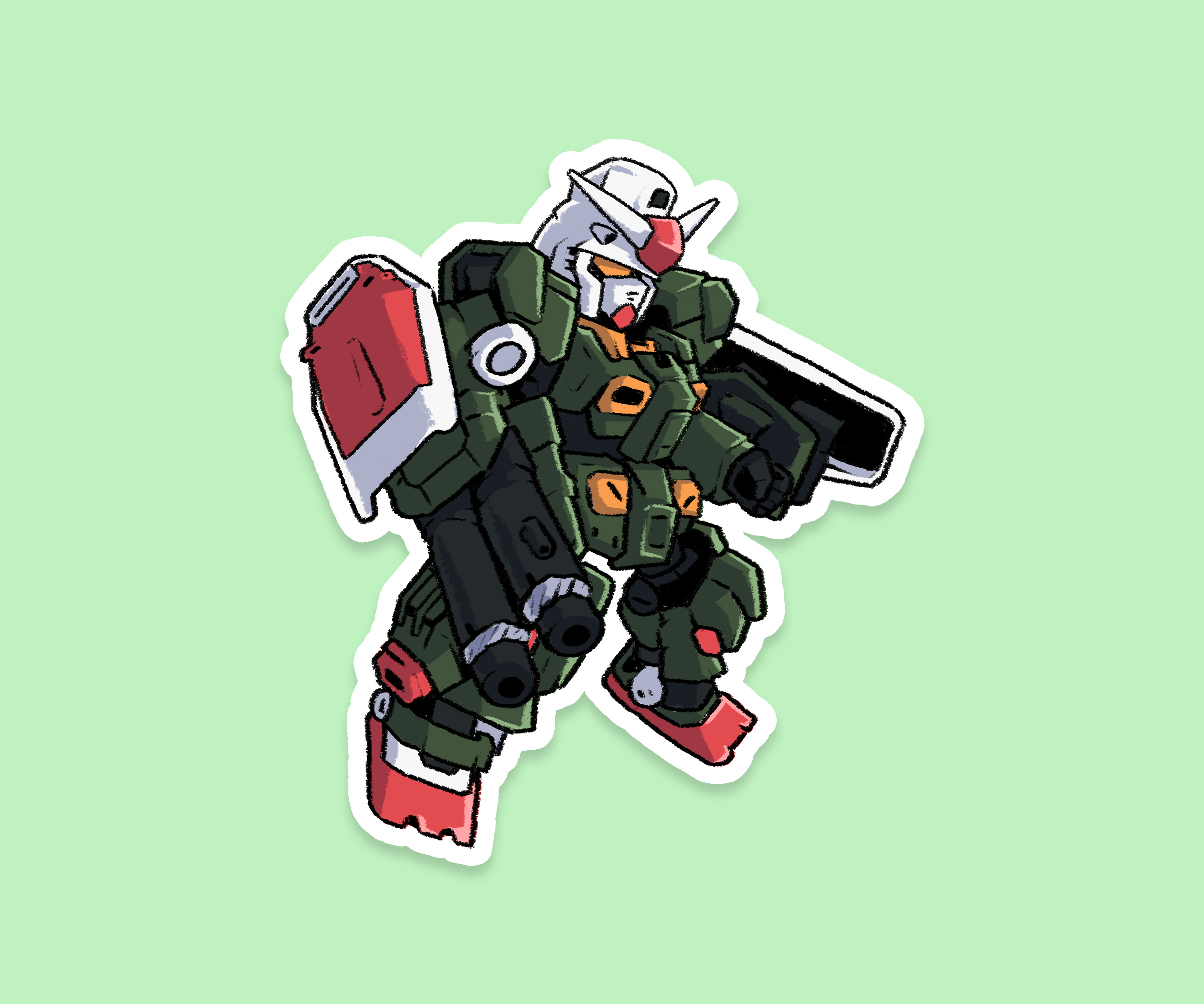 Armored RX-78 character character design chibi green gundam illustration mascot mascot character mascot design robot