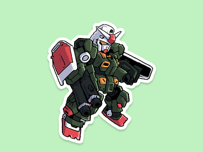 Armored RX-78 character character design chibi green gundam illustration mascot mascot character mascot design robot