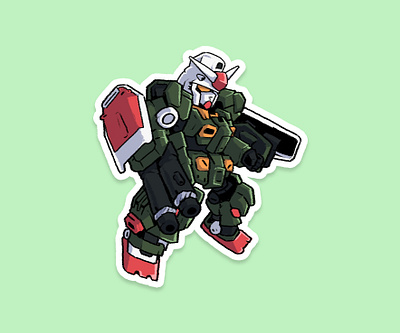 Armored RX-78 character character design chibi green gundam illustration mascot mascot character mascot design robot