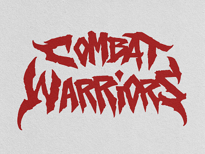 Combat Warriors branding customlettering handtype lettering logo logotype red roblox type typography videogame violent white