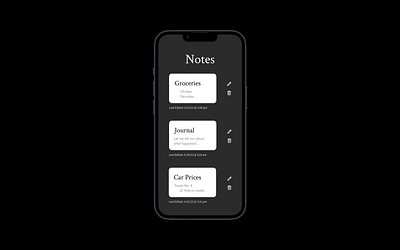 Daily UI Day 65 - Notes Widget app daily ui daily ui day 65 dailyui day 65 design icon journal note app note widget notes notes widget ui ux