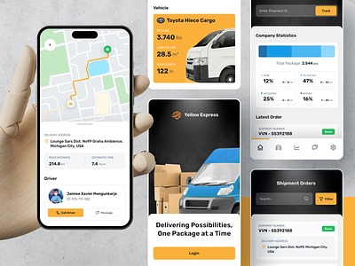 Cargo Delivery App app branding cargo clean design logo order orders ship shipment track tracking ui ux