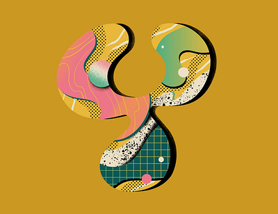 'Y' for 36 Days of Type 36daysoftype challenge concept design flat gradients illustration illustrator lettering letters patterns texture type