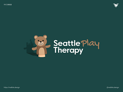 Seattle Play Therapy - Teddy Bear Puppet Logo Concept brand identity brand identity design branding graphic design illustration logo