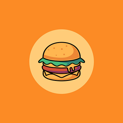 Delicious Burger Illustration Design branding graphic design hamburger ui