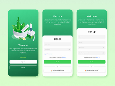 Login App Design green app login login app ui mobile