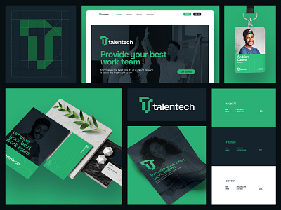 Talentech brand identity branding clean company geometric graphic design logo logo design minimal modern visual branding visual identity