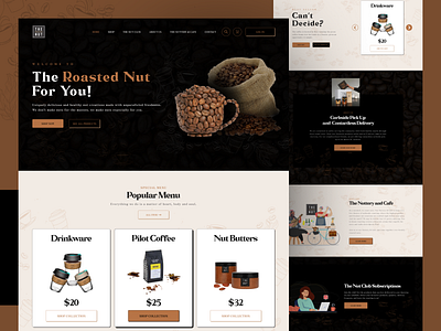 Roasted Nut Website Design coffee coffeeshop roasted nut uiux design website design website uiux