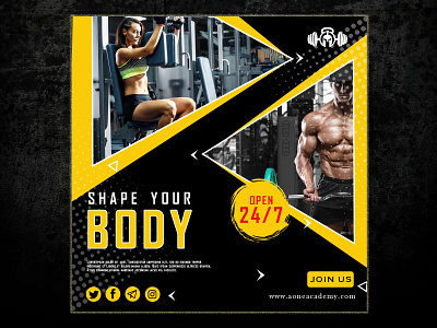 #post banner branding design graphic design gym post photoshop social media