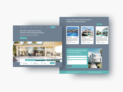 Luxury villa rentals in Italy card cards forms input italy landing luxury menu minimalism pastel teal rent rental slate gray ui ux uxui webdesign website