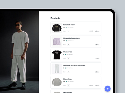 Product List Page branding clean cloths creative dashboard design e commerce fashion ipad list page online shop pricing products stead store ui uiux ux web web app