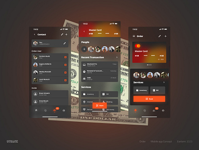 Order: Empowering Your Financial Management app application bank banking card design master card minimal mobile mobile design orange order product product design transition ui ux