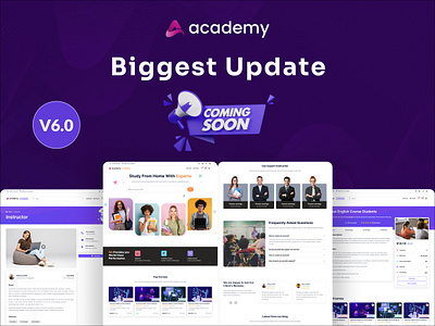 🎉Academy LMS v6.0 academy application branding codecaynon creative creativepeoples design education educationaltools envato illustration lms logo moderndesign newlayout onlinelearning softwarerelease techupdates ui v6.0