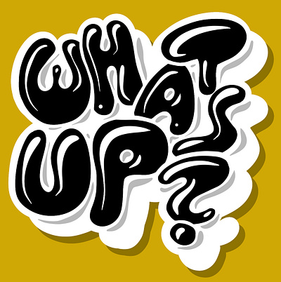 What‘s up? branding bubble design doodle font graffiti graphic design handstyle illustration lettering logo procreate question sketch typography whats up
