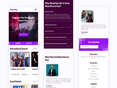 Encore Pass - Concert Website Responsive clean concert design event home page landing page minimalist music responsive ui ux web web design website