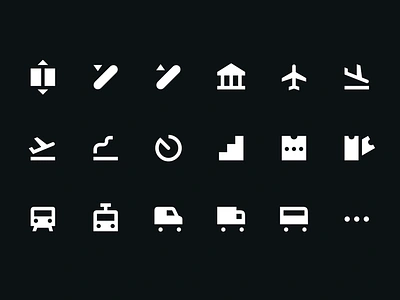 The places we go… icon pictogram symbol typeface