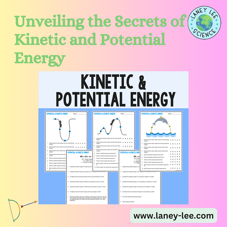 and Potential Energy Practice Worksheets Laney Lee by Laney
