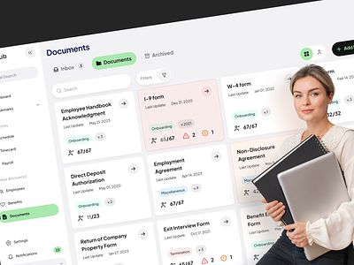 Document Management module in HR SaaS application design docs document management documents enterprise hr light operations saas ui ux web web app