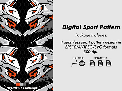 Digital Sport Pattern #001 abstract club design graphic design jersey patteen print ready to print seamless sport sublimation vector wrapping