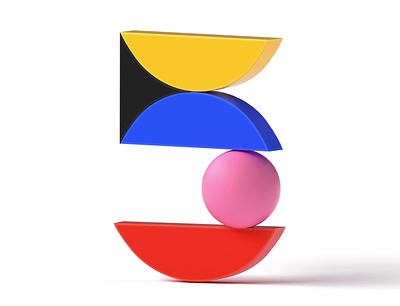 Balance 3D animation 3d 5 abstract animation artsy balance balancing branding colorful five icon letter logo motion number type web3