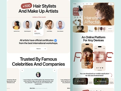 Hair Salon Landing page 💇🏼‍♀️ artist barber beauty dress fashion free hair hair style hairstyle landing landing page make up modern salon skin skincare ui ux web design wedding