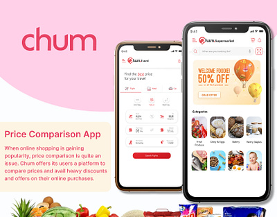 CHUM - A Price Comparison App app developers app development company illustration logo mobile app development software development