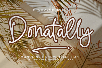 Donatally - Monoline Handwritten Font typographic