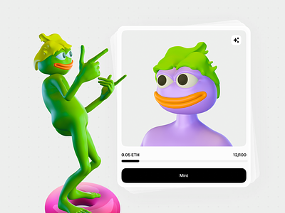 Pepe the Frog. NFT character for crypto project 3d bitcoin blender body cinema4d clay crazyfrog crypto cute dance eth foundation frog fun green mem nft opensea pepe violet