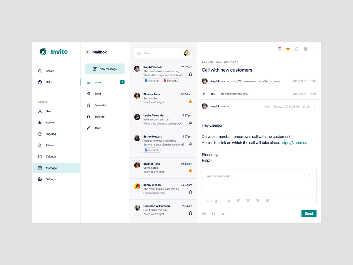 Browse thousands of Mailbox UI Design images for design inspiration Dribbble
