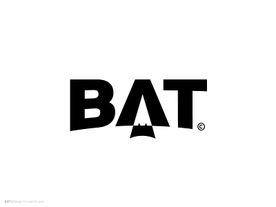 BAT | Wordmark animal logo bat batman black and white blood dark logotype nocturnal sharp teeth upside down wordmark