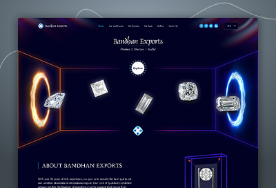 Diamond Manufacturing Landing Page UI dark theme design diamond diamond manufacturing graphic design landing page typography ui uidesign ux web page