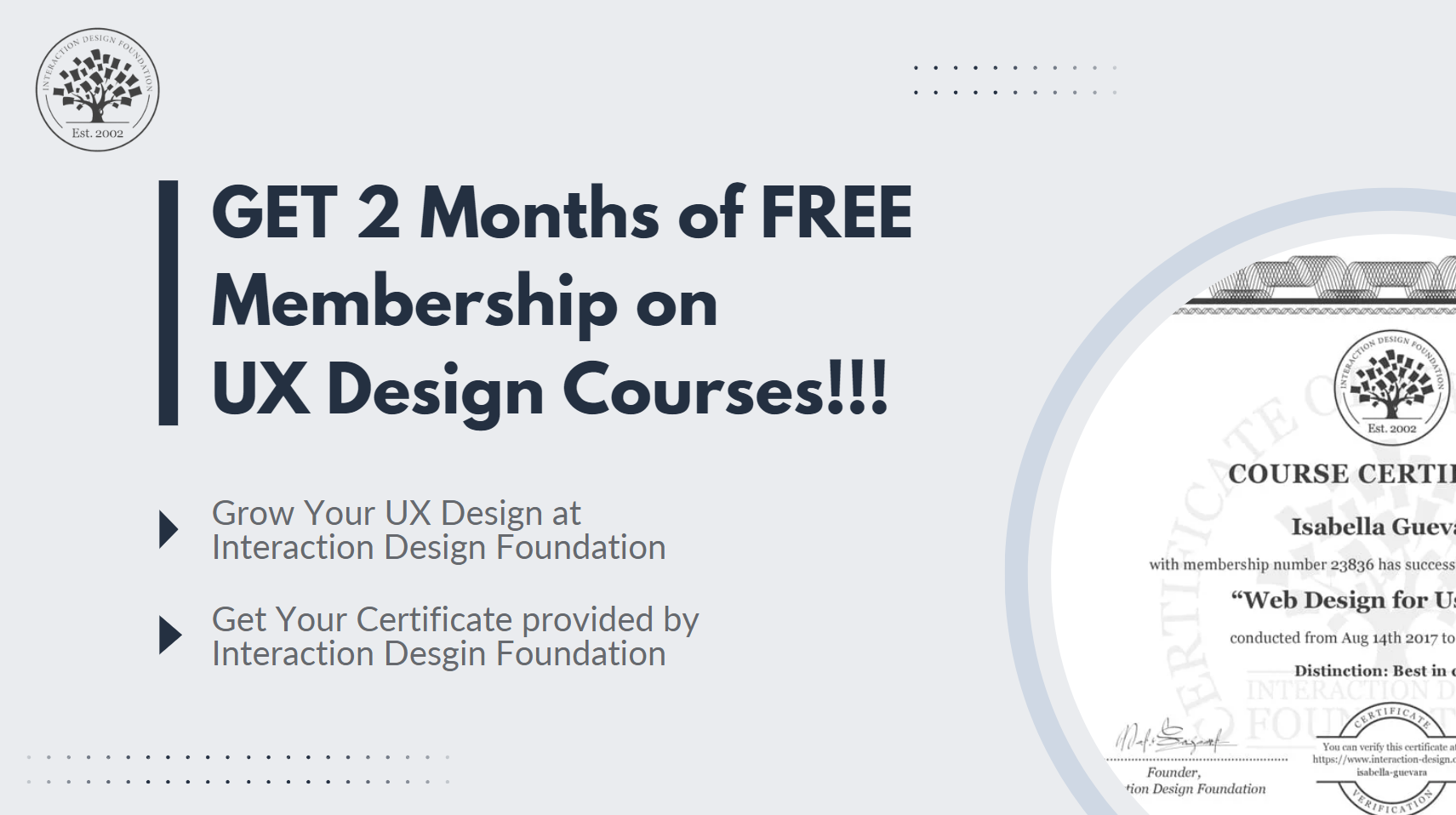 Get 2 Months of Free Membership on UX Design Courses from IxDF 3d code interaction design design designer discount interaction design flat free 2 months idf interaction design ixdf nielsen norman pro plan interaction design ui ui ux uiux ux design voucher