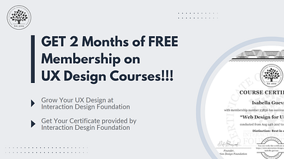 Get 2 Months of Free Membership on UX Design Courses from IxDF 3d code interaction design design designer discount interaction design flat free 2 months idf interaction design ixdf nielsen norman pro plan interaction design ui ui ux uiux ux design voucher