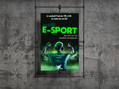 Affiche pour une soirée E-sport lors de la semaine jeunesse graphic design logo