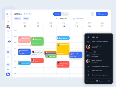 ATS Calendar app applicant applicants ats calendar candidate candidates hire hr interview plan recruitment saas schedule ui ui design ux ux design web