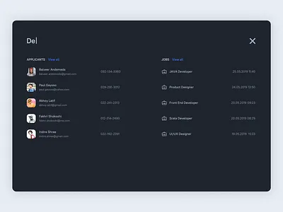 Search modal aplicant app applicants ats candidate candidates hr modal recruitment results saas search search results ui ui design ux ux design web