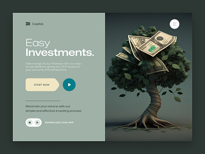 Investments platform landing page bank concept investment landing money page ui uiux ux webdesign website