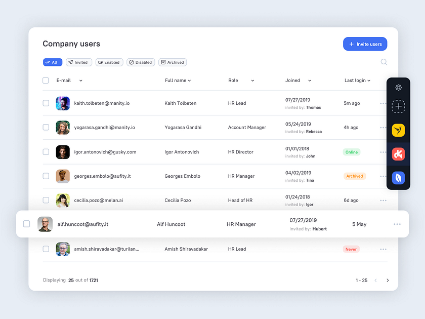 Browse thousands of User Management UI images for design inspiration ...