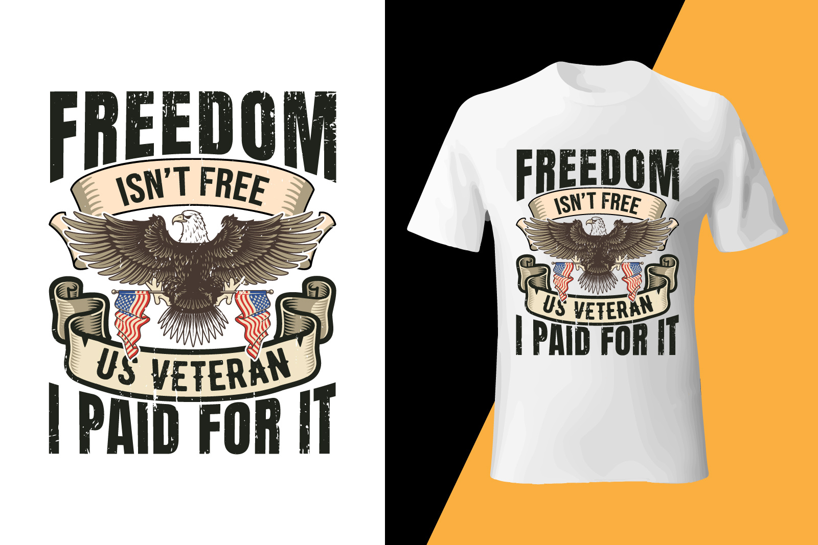 Freedom is not free USA veteran t shirt design by Robiul Pathan Roni on