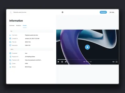 Playback: Web3 video details app blockchain concept creators crypto developers interface platform product design streaming ui video visual design web web3