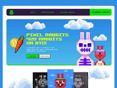 Pixel Rabbits - Web3 Landing Page design figma graphic design landing page nft ui ux website