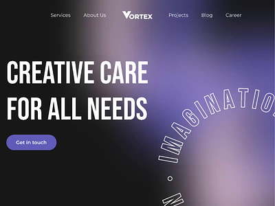 Vortex Landing Page - Animation agency agency landing page agency web design animation branding creative design digital agency dribble best shot landing page motion graphics prototype ui uidesign uiux video