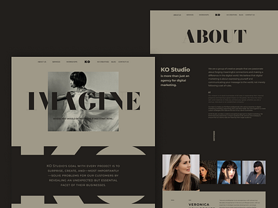 KO Creative Studio branding creative design landing landing page studio ui web