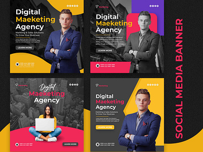 Digital Maeketing Social Media Banner advertising business post design social poster web banner