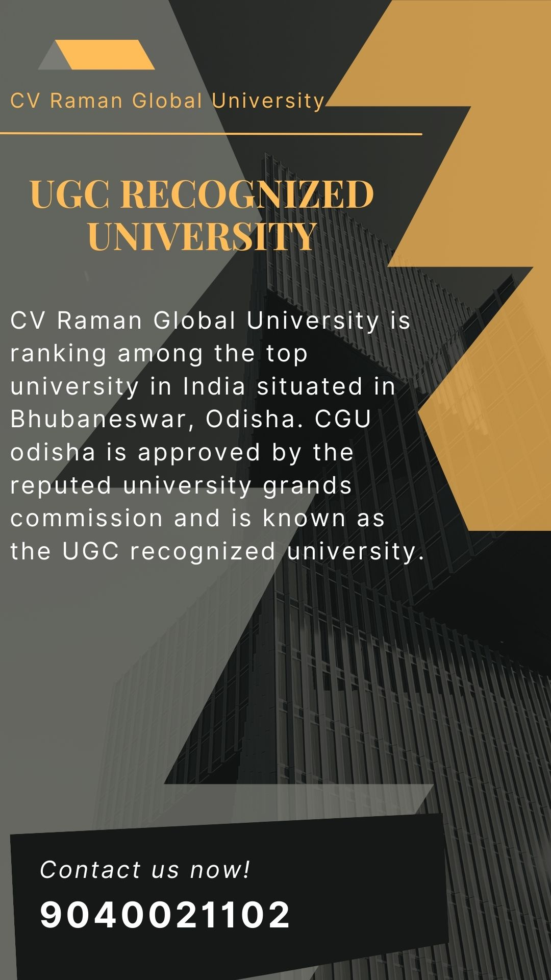 UGC Recognized University by CV Raman Global University on Dribbble