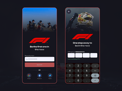 F1 Signup app dailyui f1 product trend ui uidesign uiux ux