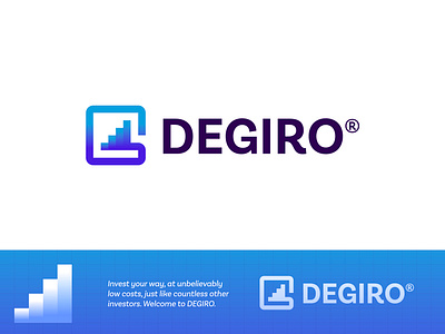 DEGIRO - Logo Redesign Concept bar branding data degiro dutch finance g giro growing growth invest letter mark lettering design logo monogram netherlands pocket stock upwards wallet