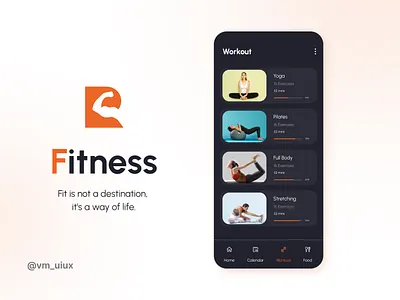 Fitness app app design app icon application colorcombination exercise figma fitness gym halloweenorange icon logo mobile typography ui ux vm uiux workout