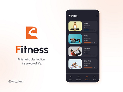 Fitness app app design app icon application colorcombination exercise figma fitness gym halloweenorange icon logo mobile typography ui ux vm uiux workout