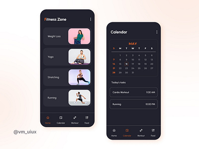 Fitness 3d app appdesign application colorcombination design exercise figma fitness gym halloweenorange mobile mobile app typography ui uiux ux vm uiux workout